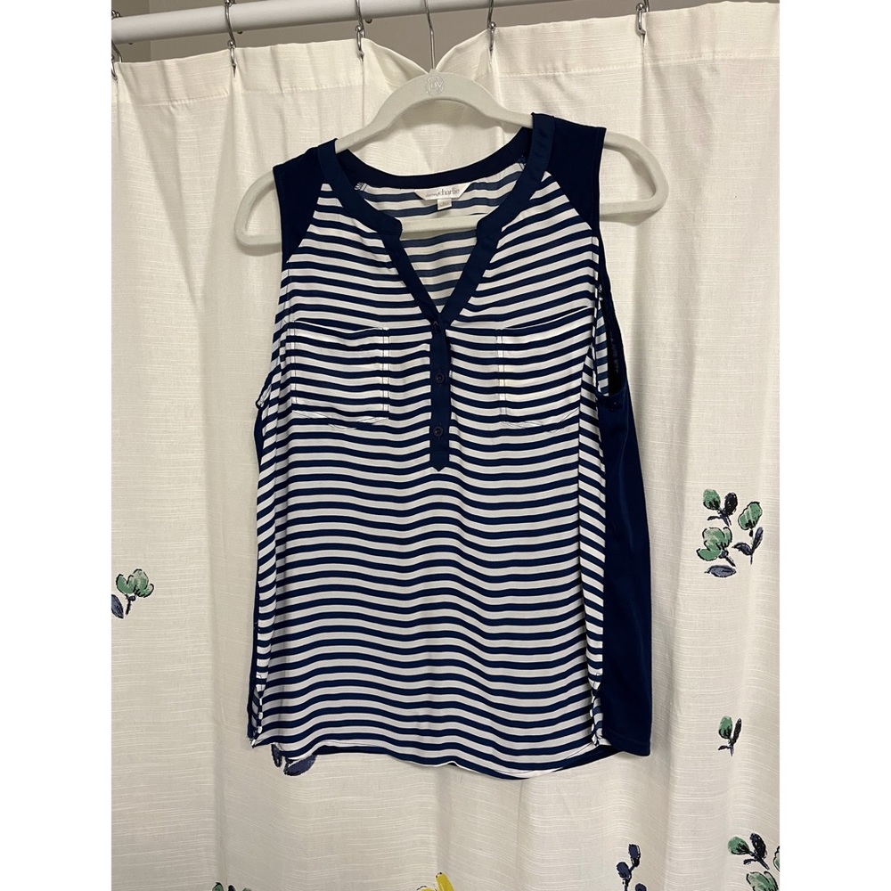 Navy/White Striped Tank